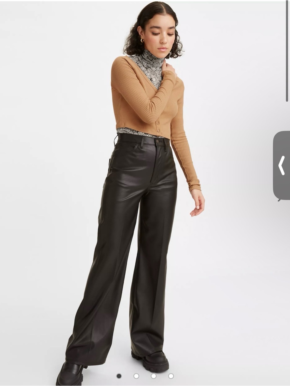 Levis 70’s Flare Leg Faux Leather Pants - Black